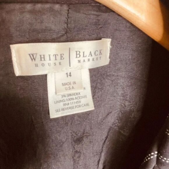 White House Black Market | Pinstripe Short Sleeve Blazer Size 14 | EUC - Picture 5 of 10